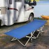 Wide Foldable Camping Cot with Carry Bag-Blue - Color: Blue