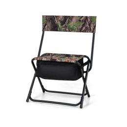 Foldable Patio Chair with Storage Pocket Backrest for Camping Hiking - Color: Camouflage