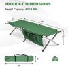 Folding Camping Cot Heavy-duty Camp Bed with Carry Bag-Green - Color: Green