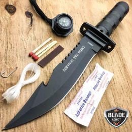 11" Fishing Hunting Survival Knife w/ Sheath Bowie Survival Kit