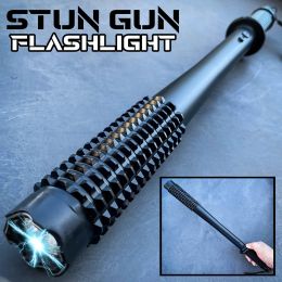 Tactical BAT Style LED Flashlight Heavy Duty Stun Gun Aluminum Alloy