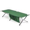 Folding Camping Cot Heavy-duty Camp Bed with Carry Bag-Green - Color: Green