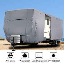 Heavy Duty Travel Trailer RV Cover Waterproof 4-Ply Anti-UV Fits Camper 16'-38' (size: 33’L x 105"W x 108"H)