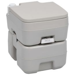 Portable Camping Toilet Gray 5.3+2.6 gal (Color: Grey)